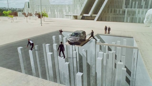 Une publicité pour Honda avec des illusions d'optique