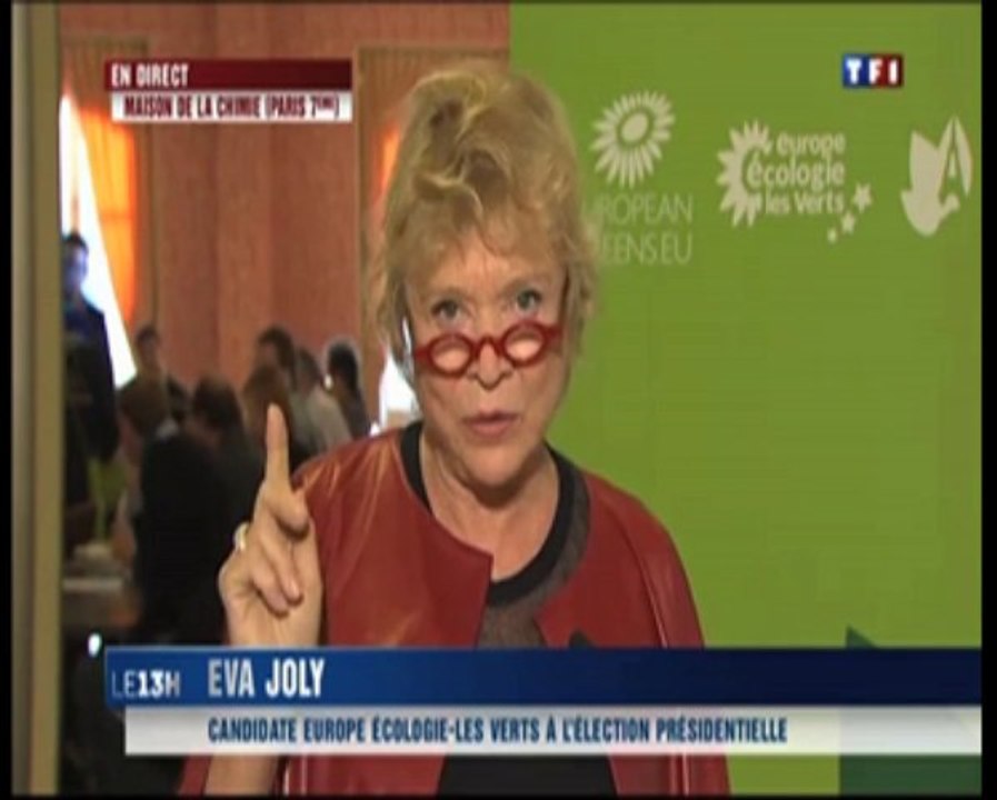 JT de TF1. Eva Joly parle d'un "accident nucléaire non-déclaré" en Europe