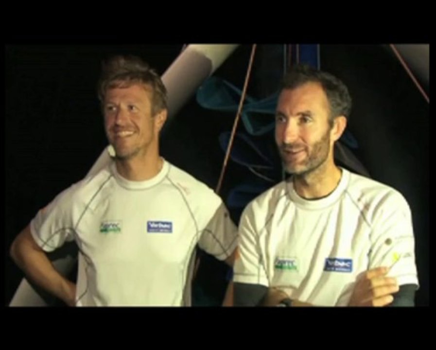 Transat Jacques Vabre 2011. L'interview des vainqueurs à l'arrivée