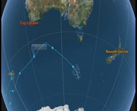 Trophée Jules-Verne. Cartographie après 20 jours de course