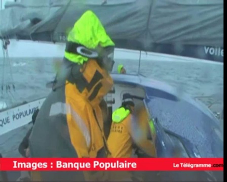 Trophée Jules-Verne. Premier virement de bord depuis le départ