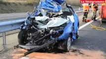 Cléden-Poher (29). Violente collision entre un poids lourd et une voiture sur la RN 164