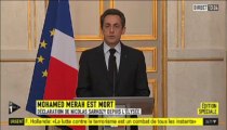 Tuerie de Toulouse. Les annonces de Nicolas Sarkozy  après la mort de Mohamed Merah