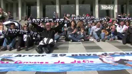 Manifestation à Brest contre la rélégation de l'Arvor 29
