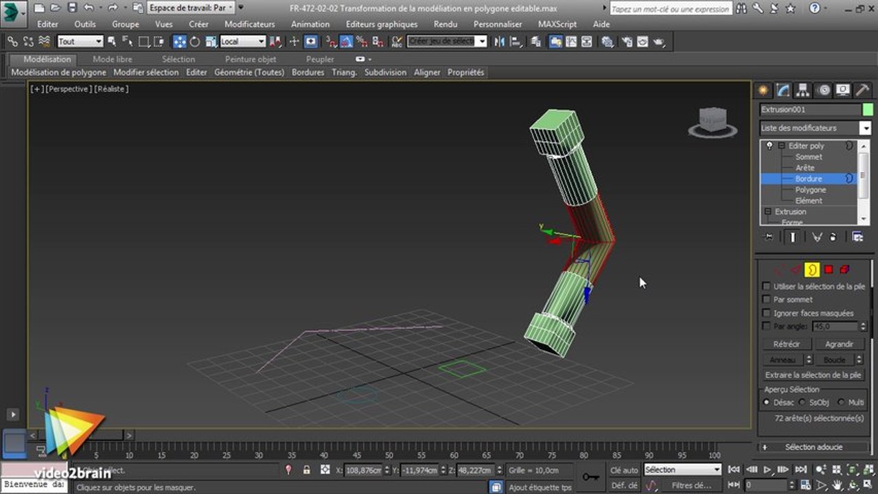 Tutoriel 3ds Max 2014 : Transformation de la modélisation en polygone éditable 3D | video2brain.com