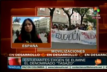 Continúa huelga general de estudiantes españoles