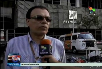Levantan campamento frente a sede de Petrobras