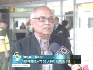 Vicente Bello: Concluyó auditoría del Sistema de Información al Elector y funcionó correctamente