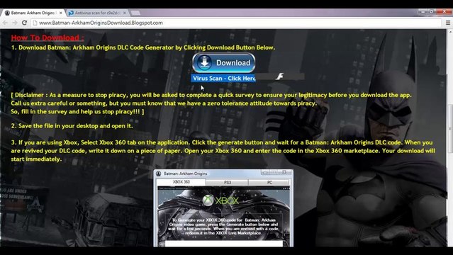 How to Download Batman: Arkham Origins Game Activation Key+Crack Installer Free - Xbox 360, PS3 & PC!!
