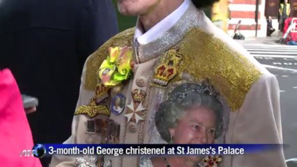 Royal fans gather as Britain's Prince George baptised