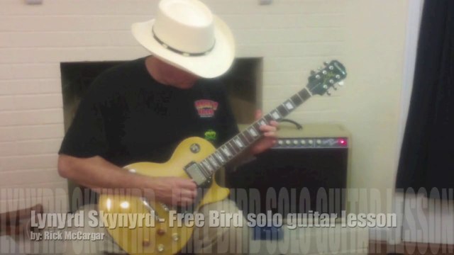 Freebird - full solo at half speed - guitar lesson with tablature