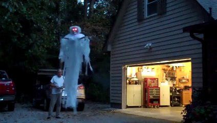 Flying Halloween Ghost Made From Quadrocopter