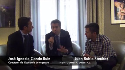 Jose Ignacio Conde-Ruiz y Juan Rubio-Ramírez, coautores de 'Economía de urgencia'. 23-10-2013