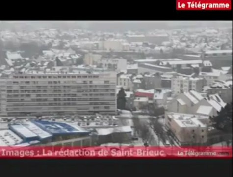 Saint-Brieuc. La neige vue de la Tour d'Armor