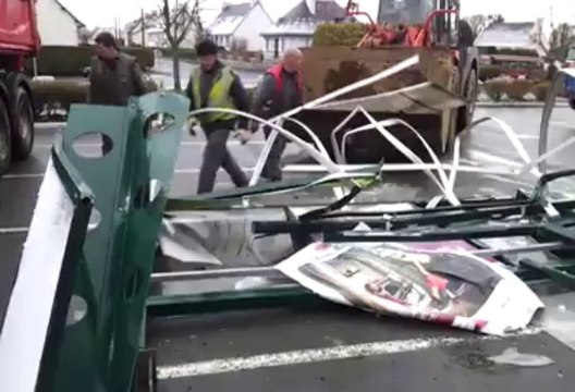 Les dégâts après l'action des producteurs de lait