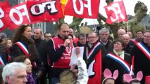 Gad SAS : prise de parole d'Olivier Le Bras avant le début de la manifestation
