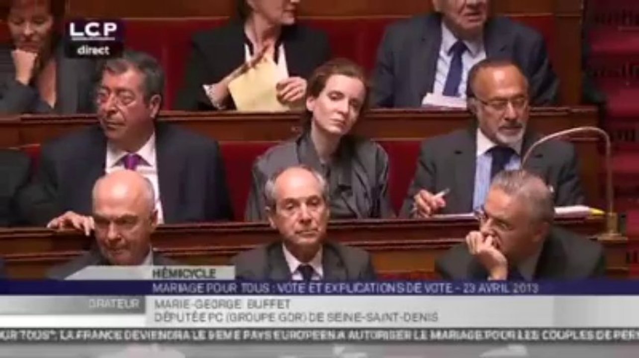 Mariage pour tous. Intervention de Marie Georges Buffet lors du vote