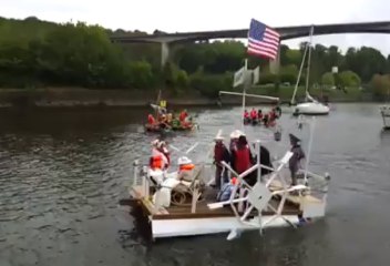 14 radeaux descendent la rivière de Morlaix