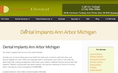 Comfort Dental Ann Arbor Dentist