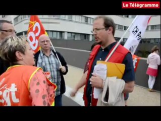 Hollande à Lorient. Manifestation de la CGT