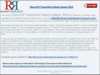 China Digital TV (DTV) Transmitter Industry 2013