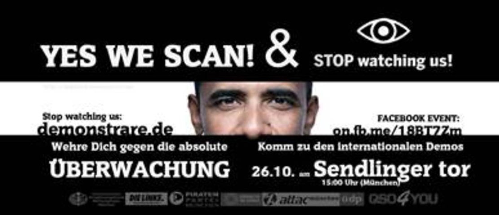 Demonstration gegen Überwachung (Yes We Scan) 26.10.13 München powered by QSO4YOU