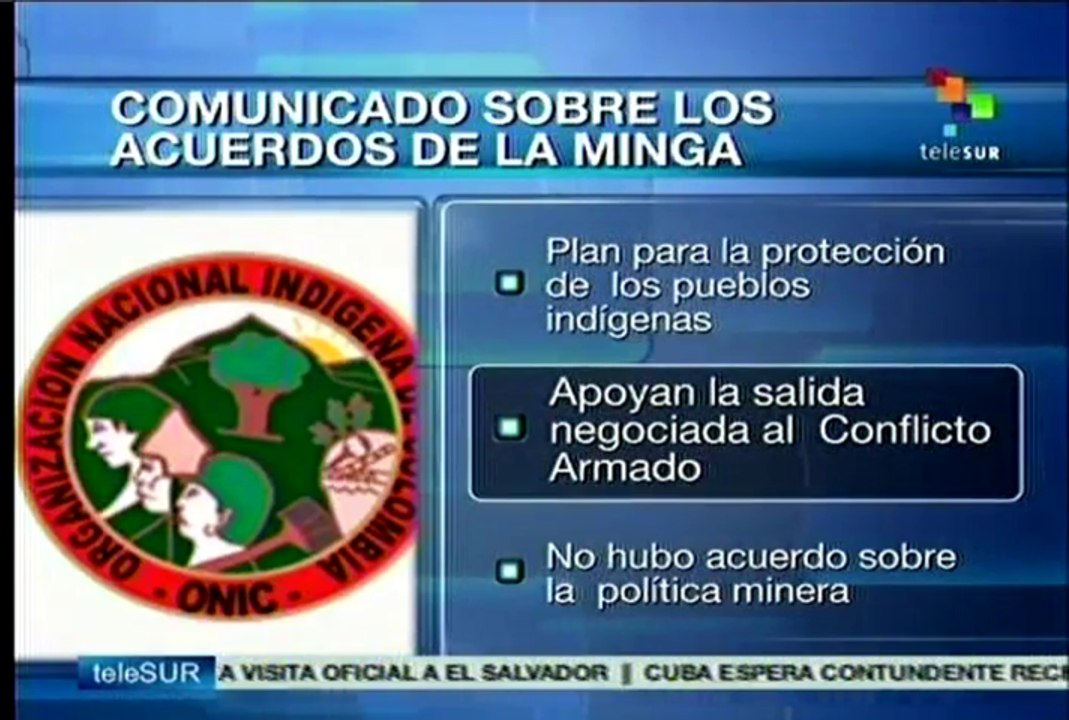 Emiten indígenas comunicado con acuerdos alcanzados en Colombia