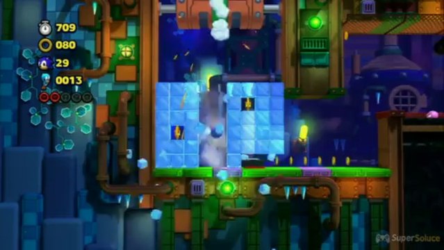 Soluce Sonic Lost World - Frozen Factory Zone 4 : 5 anneaux rouges / star red rings