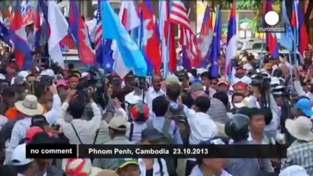 Cambodia's opposition party protests election results