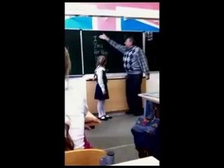 Little Russian Girl Kicks Abusive Teacher in the Nuts