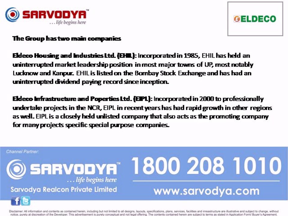 Eldeco New Project in Sohna 1800 208 1010