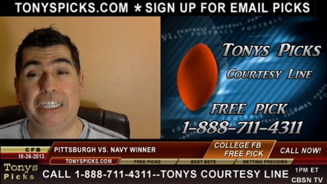 Navy Midshipmen vs. Pittsburgh Panthers Pick Prediction NCAA College Football Odds Preview 10-26-2013