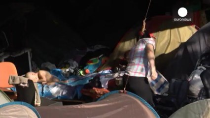 Refugees in Lyon sleep under a bridge for over four months