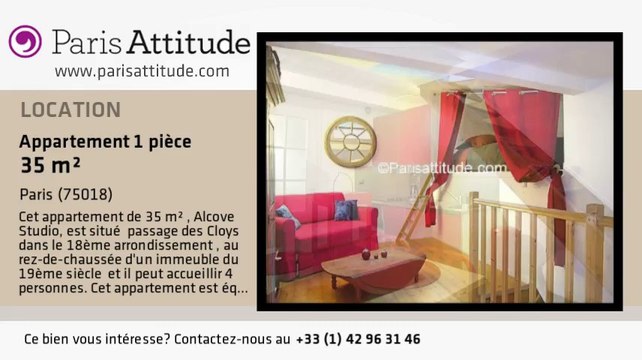 Penthouse Alcove Studio à louer - Montmartre, Paris - Ref. 7087