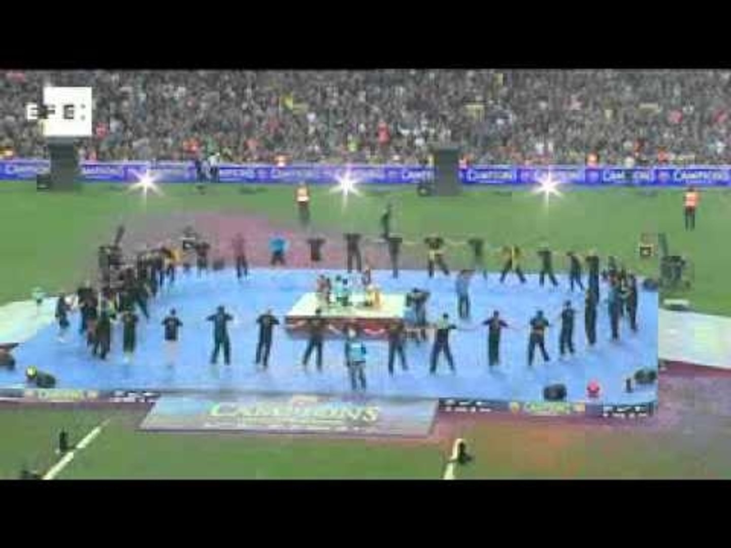⁣Barcelona celebrates Champions League win