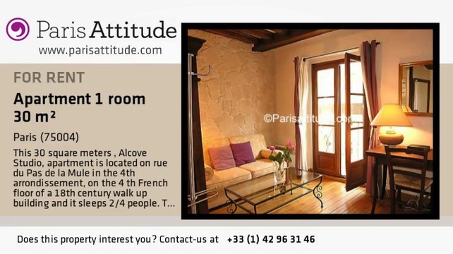 Alcove Studio Apartment for rent - Place des Vosges, Paris - Ref. 674