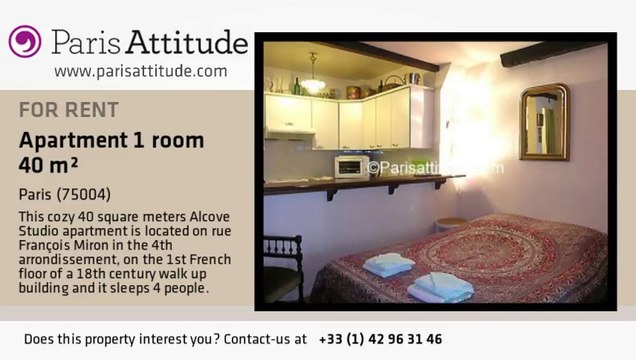 Alcove Studio Apartment for rent - St Paul, Paris - Ref. 3571