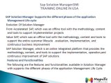 Sap Solution Manager(SM)TRAINING ONLINE IN USA@magnifictraining.com