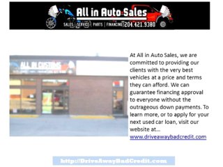 Credit Checks For A Bad Credit Car Loan in Winnipeg
