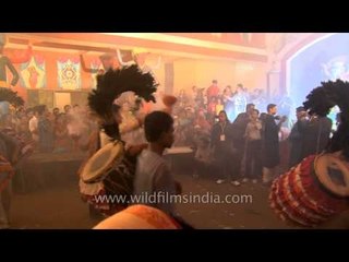 Dhak players and the ritual dance: Durgotshav at CR Park