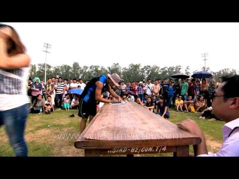 Rolling the wrist,arm wrestling at Naga Fest'13
