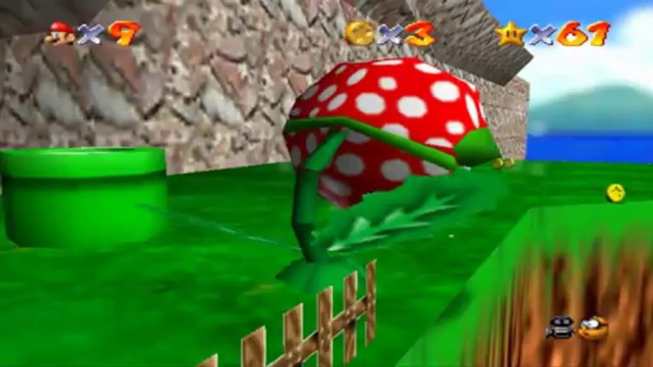 Super Mario 64 - Île Grands-Petits - Etoile 1 : Détruisez les Maxi-Carnivores