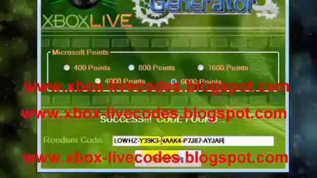 WORKING - Free Xbox Live Gold Codes And Microsoft Points [1,3,12 Month Xbox Live Codes]