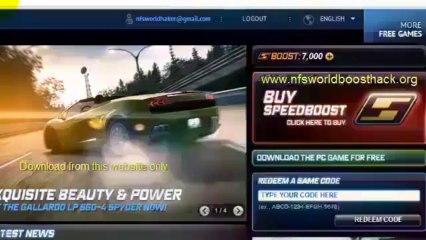 NFS world speed boost redeem code free