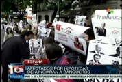 Protestan afectados por créditos hipotecarios en España