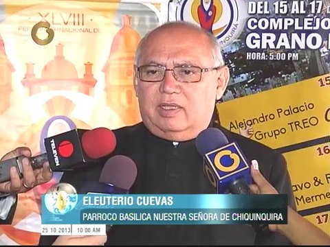 Todo listo para la bajada de la Virgen de Chiquinquirá este sábado