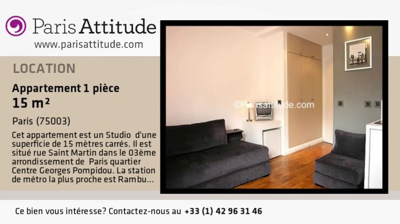 Appartement Studio à louer - Centre George Pompidou, Paris - Ref. 5087