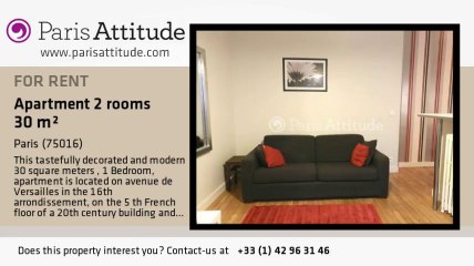 1 Bedroom Apartment for rent - Mirabeau, Paris - Ref. 8063