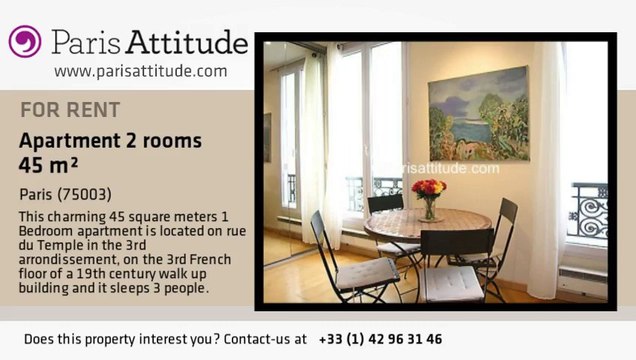 1 Bedroom Apartment for rent - Temple, Paris - Ref. 2643