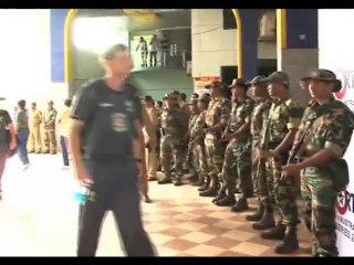 Australian players arrives at Cuttack Stadium